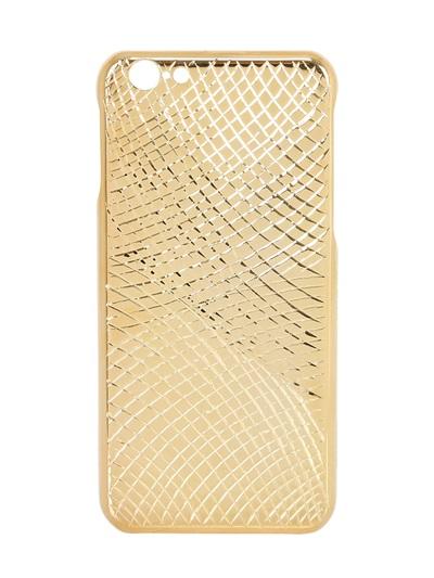 La Mela Luxury Handmade In Italy Lizard Gold Pleated Iphone 6 Case