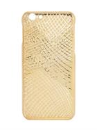 La Mela Luxury Handmade In Italy Lizard Gold Pleated Iphone 6 Case