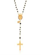 Dolce & Gabbana Onyx & Brass Rosary Necklace