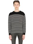 Saint Laurent Striped Cotton & Wool Sweater