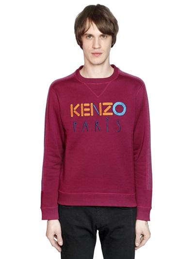 Kenzo Logo Embroidered Cotton Blend Sweatshirt