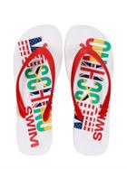 Moschino Beachwear Logo Printed Rubber Flip Flops