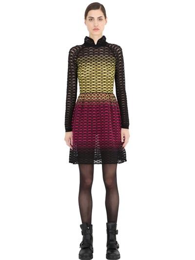 M Missoni Viscose Blend Knit & Tulle Dress