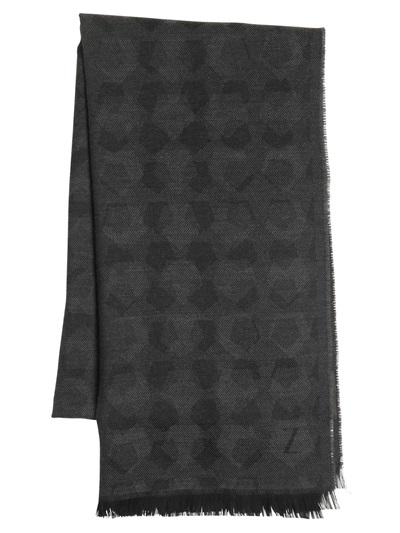 Z Zegna Logo Wool Knit Scarf