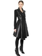 Givenchy Wool Twill & Nappa Leather Coat