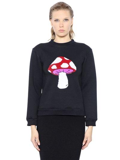House Of Holland Sequined Mushroom Neoprene Sweatshirt