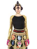 Manish Arora Faux Leather & Modal Blend Jersey Top