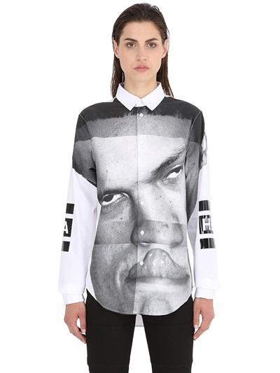 Hba Hood By Air Face Printed Cotton Poplin Shirt
