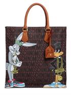 Moschino Looney Tunes Print Faux Leather Tote Bag