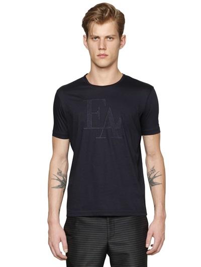 Emporio Armani Embroidered Light Cotton T-shirt