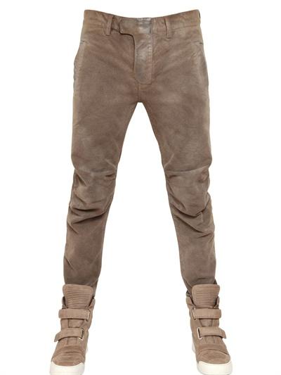 Balmain 18cm Washed Moleskin Biker Jeans