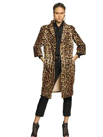 Dolce & Gabbana - Leopard Printed Ponyskin Coat