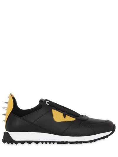 Fendi Monster Leather Sneakers With Studs