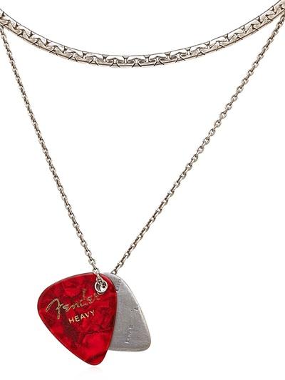 Laura B Guitar Pick Charms Brass & Silver Chain