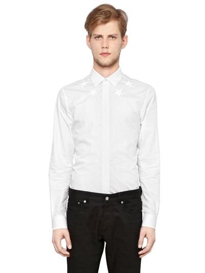 Givenchy Stars Patch Cotton Poplin Shirt