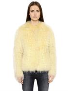 Mate Raccoon Fur & Wool Knit Coat