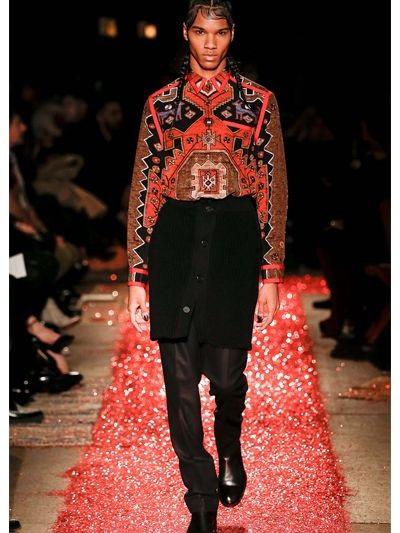 Givenchy Carpet Printed Silk Shirt With Red Trim