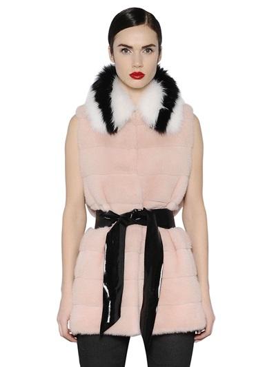 Blancha Two Tone Fox & Mink Fur Vest