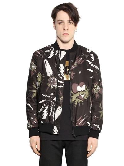 Msgm Explosion Printed Nylon Bomber Jacket