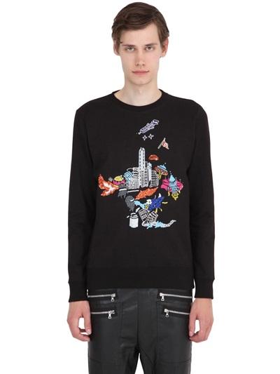 Markus Lupfer Sequined City On Cotton Sweatshirt