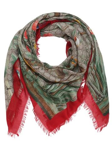 Gucci Parrot Printed Modal & Silk Scarf