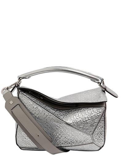 Loewe Small Puzzle Logo Metallic Leather Bag