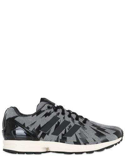 Adidas Originals By Italia Independent Zx Flux Denim Printed Sneakers