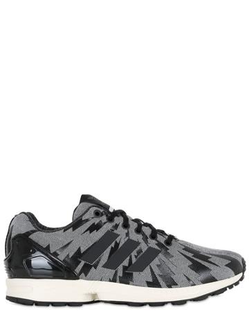 Adidas Originals By Italia Independent Zx Flux Denim Printed Sneakers