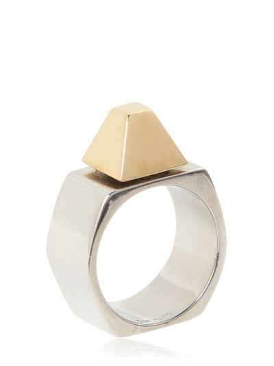 Saint Laurent Gold Plated Stud Ring