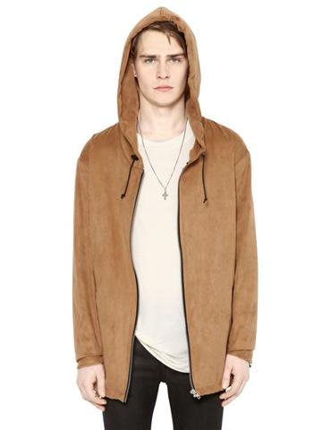 Perdre Haleine Zip-up Faux Suede Sweatshirt