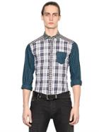 Just Cavalli Multi Check Printed Brushed Cotton Shirt