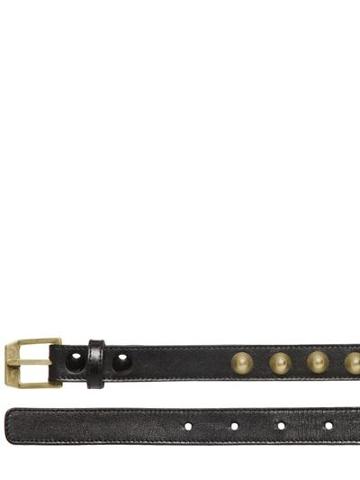 Saint Laurent - 2cm Studded Leather Belt