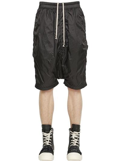 Rick Owens Drkshdw Wrinkled Nylon Shorts