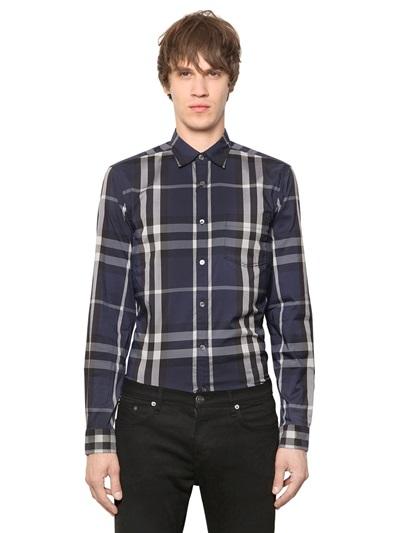 Burberry Brit Bhecked Stretch Cotton Poplin Shirt