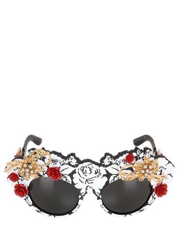 Dolce & Gabbana Mama's Embellished Brocade Sunglasses