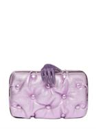 Benedetta Bruzziches Carmen Quilted Laminated Leather Clutch