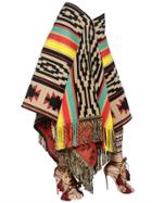 Dsquared2 Navajo Style Cotton Blend Poncho Skirt