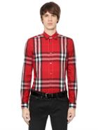 Burberry Brit Check Stretch Cotton Poplin Shirt