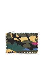 Valentino Medium Rockstud Camouflage Nylon Pouch