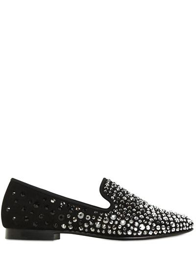 Giuseppe Zanotti Homme Gradient Swarovski Suede Loafers