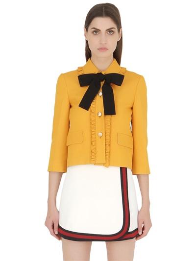 Gucci Pleated Wool & Silk Cady Jacket