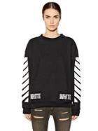 Off White Stripe Printed Wool Sweatshirt
