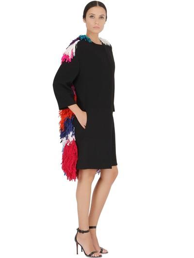 Maurizio Pecoraro Patchwork Fringe Mohair & Cotton Coat