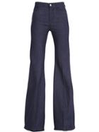 Giambattista Valli For 7fam High Waisted Flared Cotton Denim Jeans