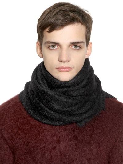 Jil Sander Mohair Wool Blend Knit Scarf