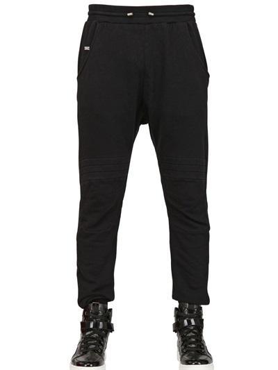 Pierre Balmain - Low Crotch Cotton Fleece Trousers