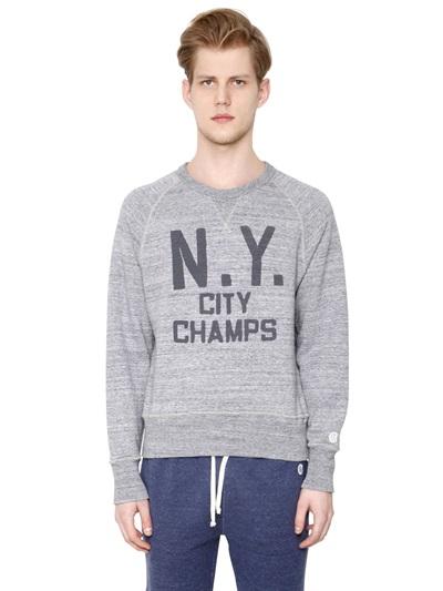 Todd Snyder For Champion N.y. Printed Cotton Jersey Sweatshirt