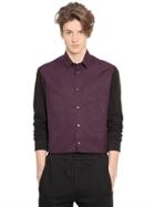 Mcq Alexander Mcqueen Cotton Poplin Shirt With Fleece Sleeves