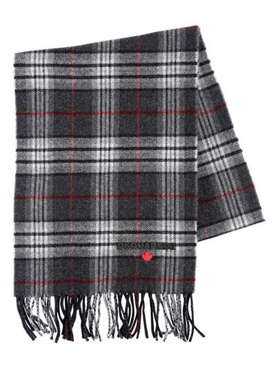 Dsquared2 Fringed Plaid Wool Flannel Scarf