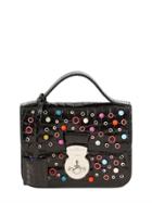 Azzurra Gronchi Elaisa Charms Croc Embossed Leather Bag